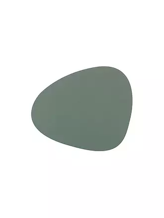 LIND DNA | Mantel individual ovalado de cuero NUPO 37x44cm Caviar | hellgrün